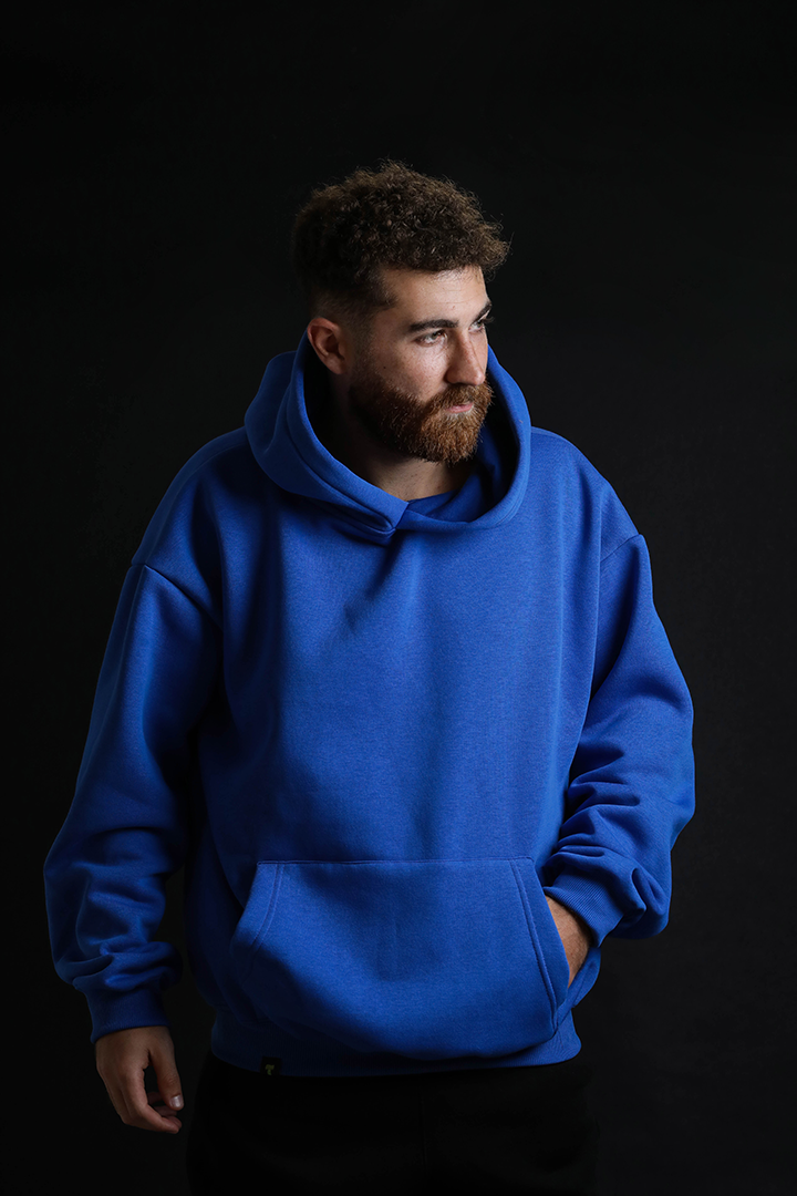 Blank blue hoodie hot sale