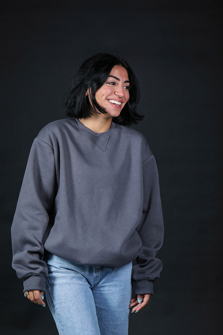 Blank Dark Grey Unisex Sweater | Cotton