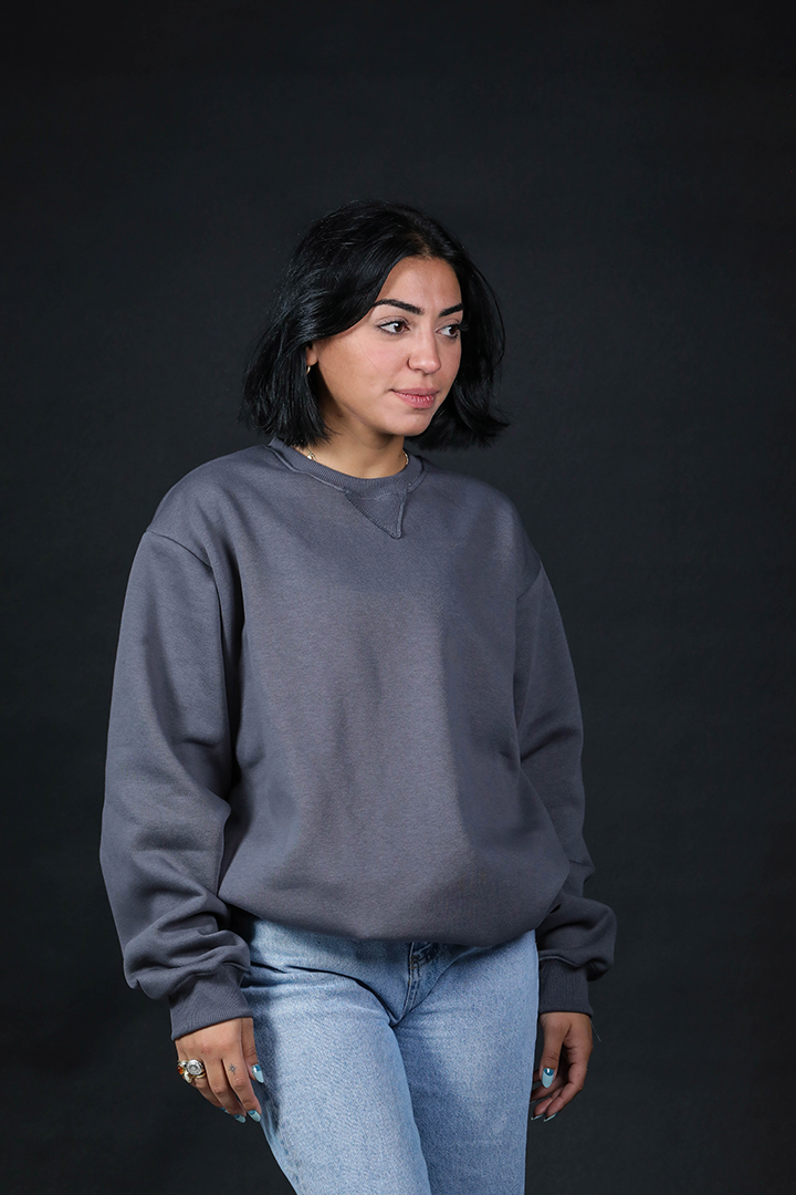 Blank Dark Grey Unisex Sweater | Cotton