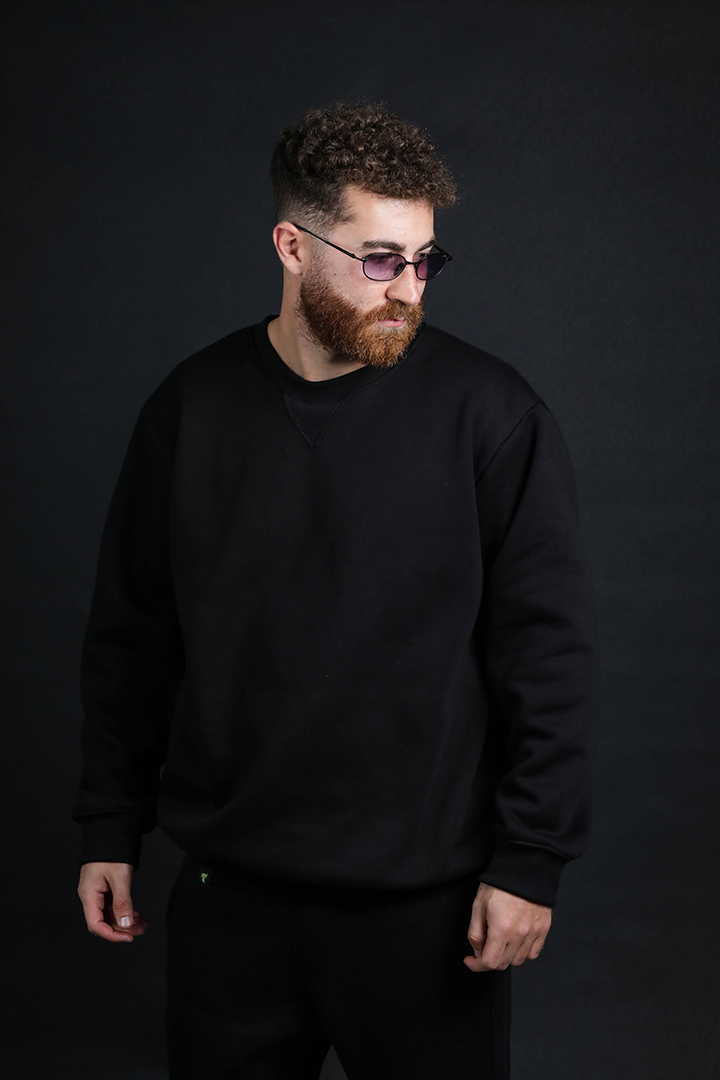 Blank Black Unisex Sweater | Cotton