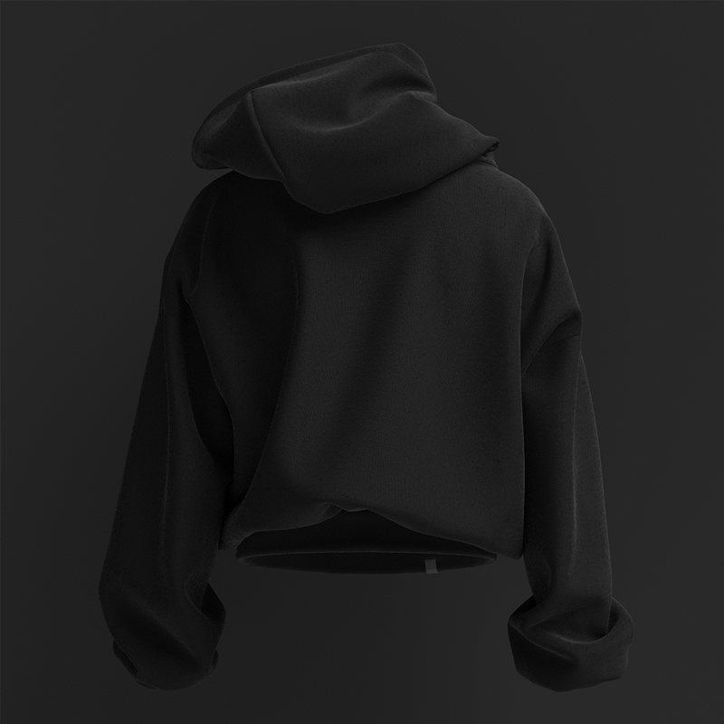 Blank top hoodie black
