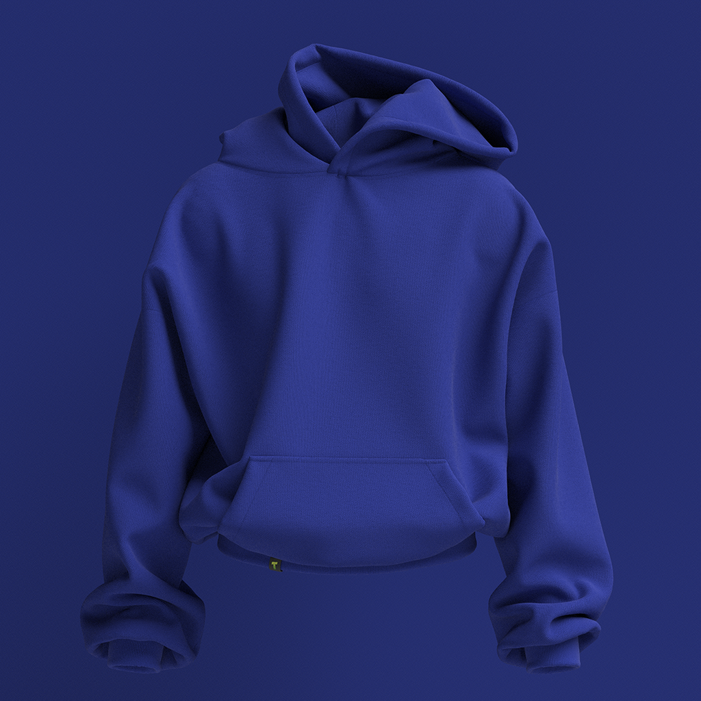 Blank Blue Unisex Hoodie Cotton The T Spill