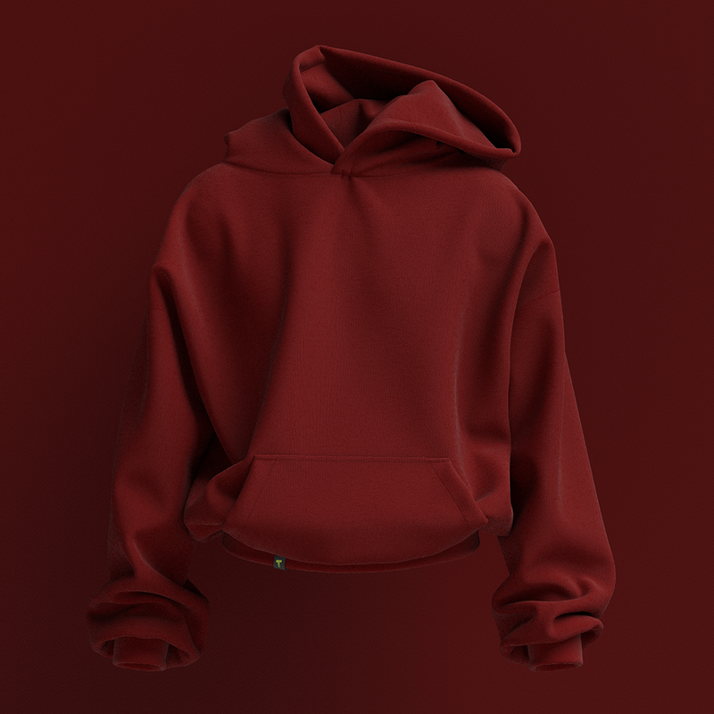 Blank Red Unisex Hoodie Cotton The T Spill