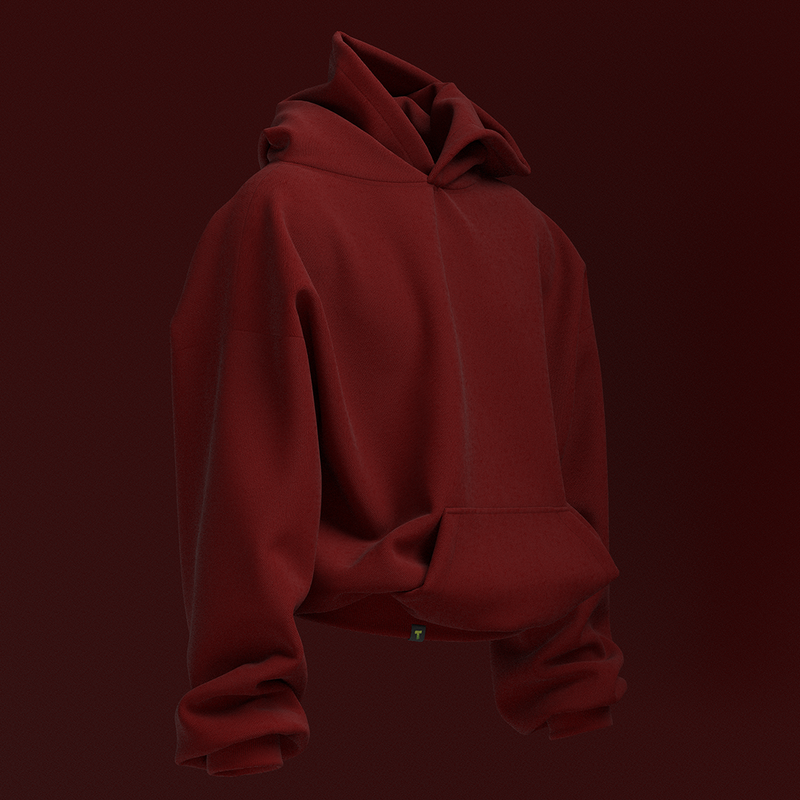 Blank Red Unisex Hoodie Cotton The T Spill